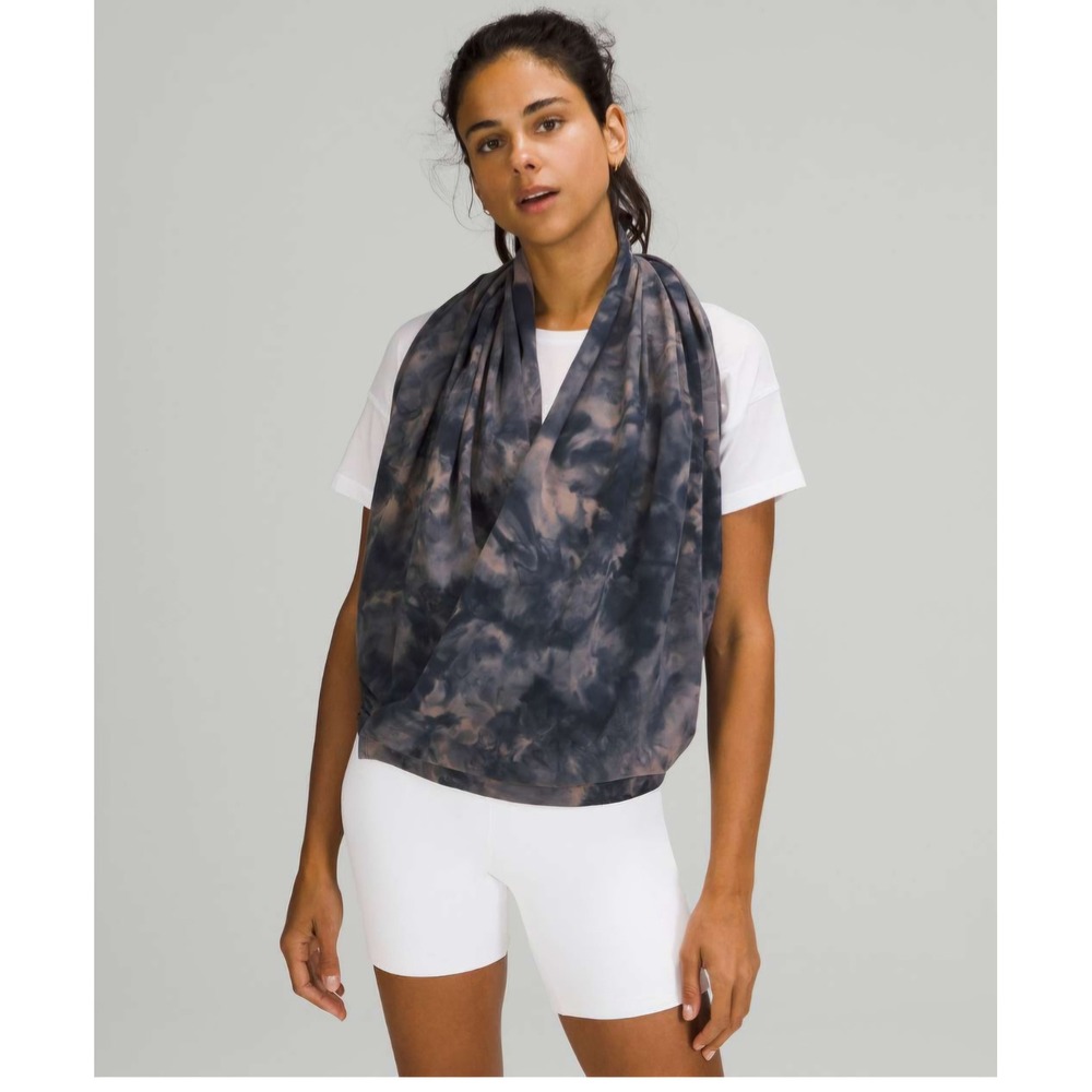 Lululemon Vinyasa Scarf Nulu Tie Dye Smoky Rose Black Convertible Wrap NWT - Picture 7 of 7